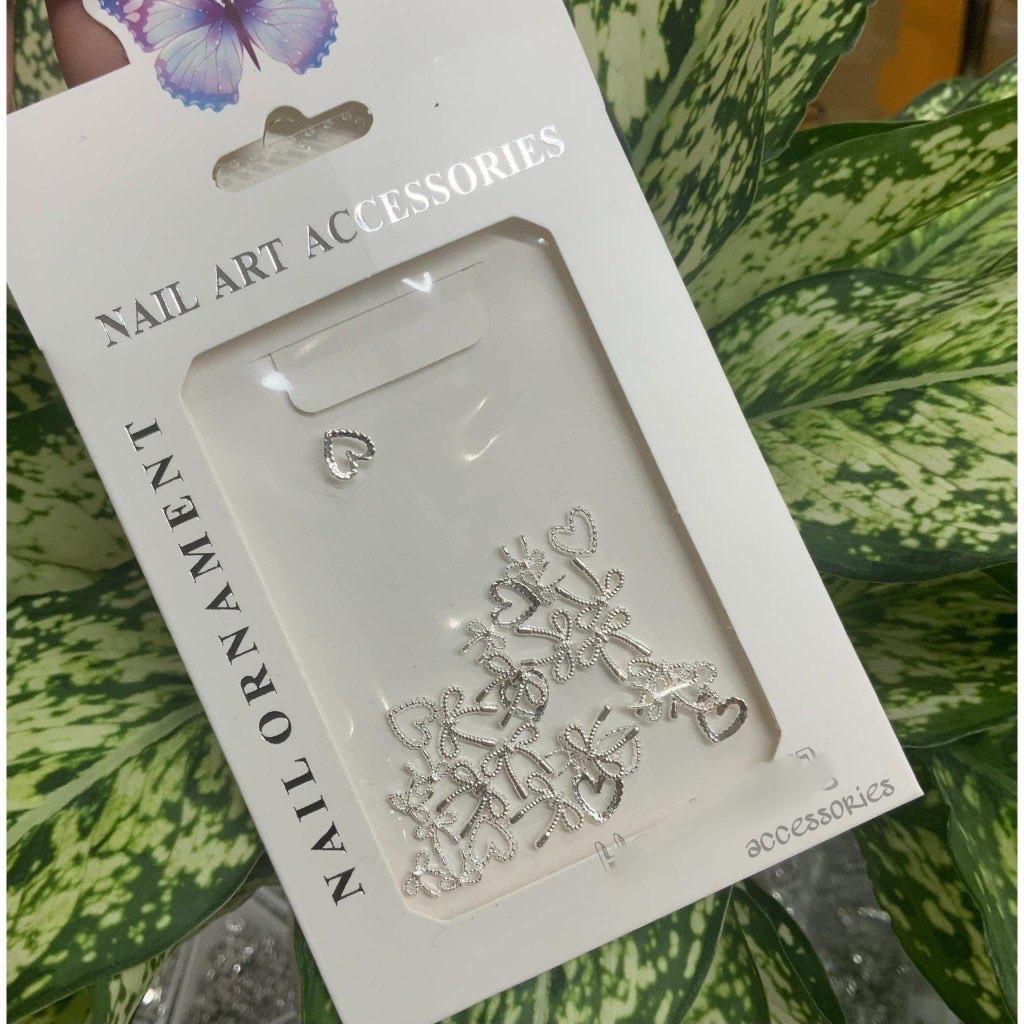 Set 30 Charm Nơ Tim Hàn Quốc Kim Loại Mix Làm Nail Siêu Xinh, Trang Trí Móng Sang Trọng Nữ Women