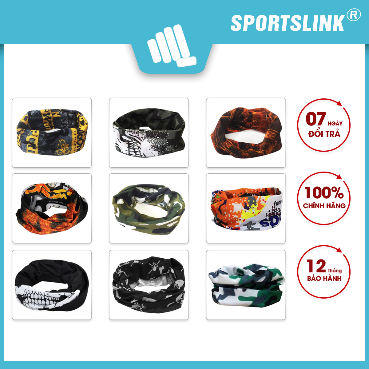 Khăn đa năng sành điệu cá tính (Nhiều màu) Sportslink