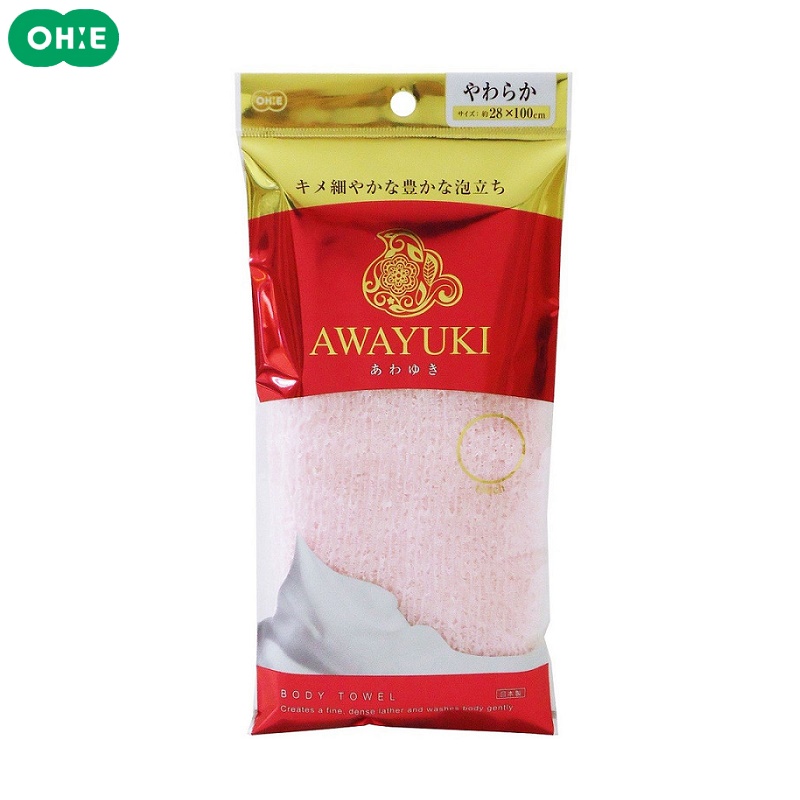 Combo khăn tắm tạo bọt mềm mại Awayuki + Khăn ướt khử trùng, không mùi, không cồn - nội địa Nhật Bản