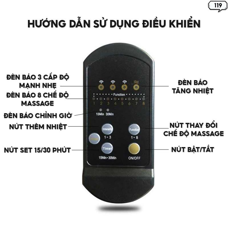 Đệm Massage Lót Ghế Xe Ô Tô Maxta Toàn Thân Có Remote Đi Kèm Gấp Gọn Tiện Lợi 119