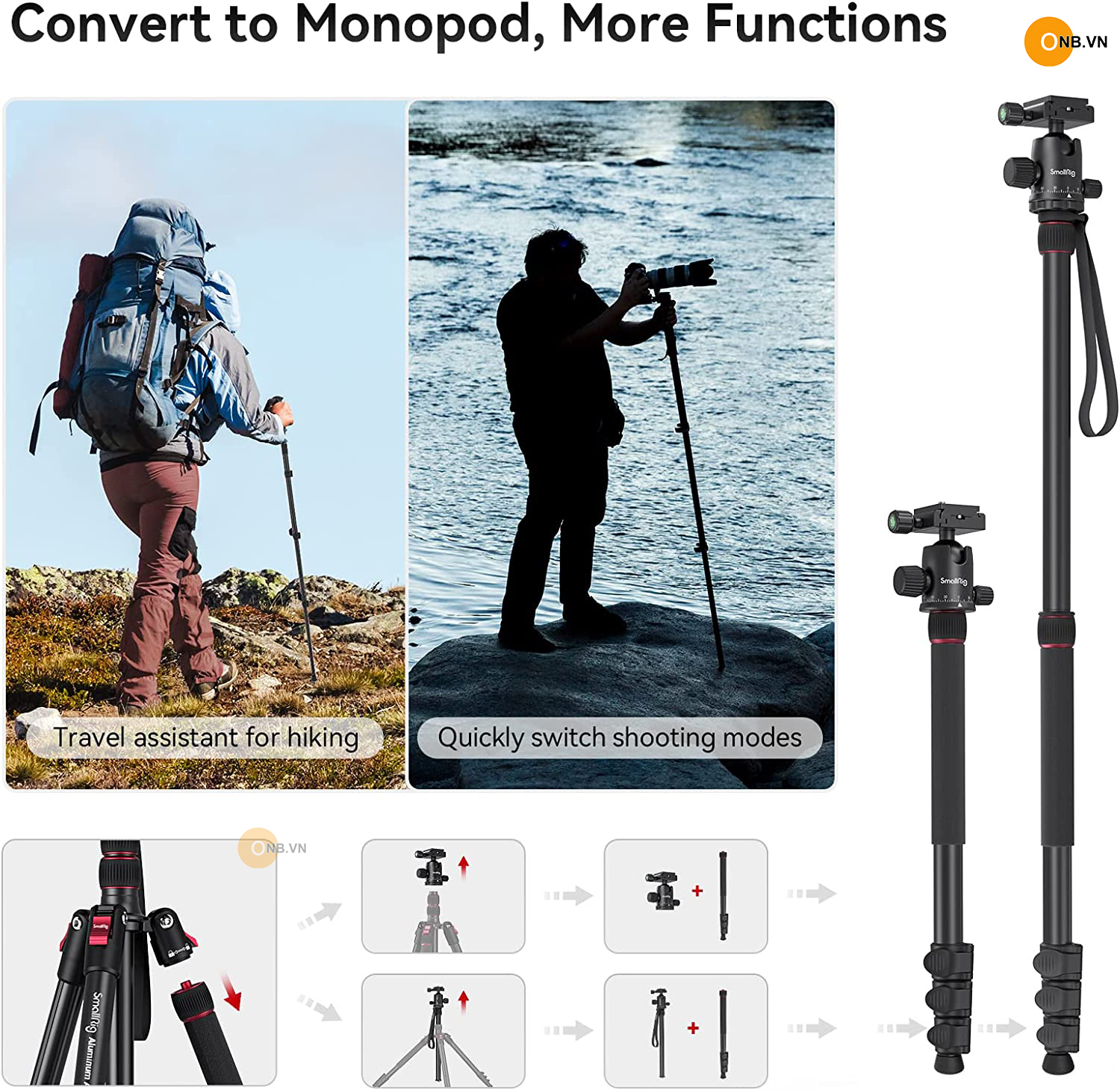 Smallrig CT-10 Tripod Monopod Máy Ảnh và Điện Thoại 3595