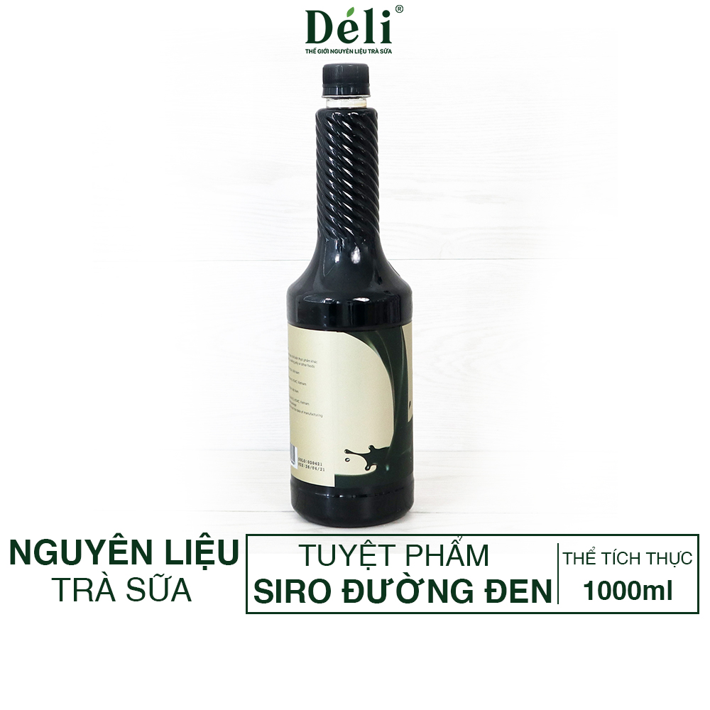 Siro đường đen Déli - 1 lít - đậm đặc, chuyên dùng pha chế trà trái cây, soda
