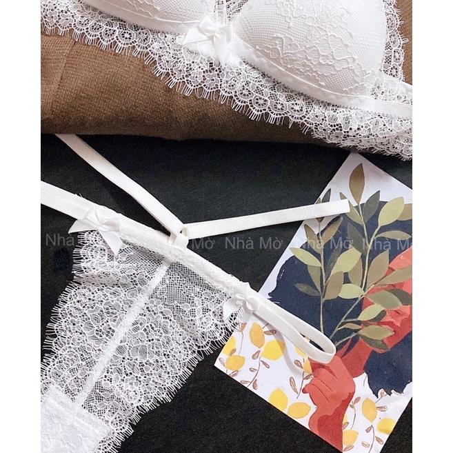 Set bra ren trắng nữ CÁ CONCEPT đồ lót thiết kế không gọng có mút đủ size