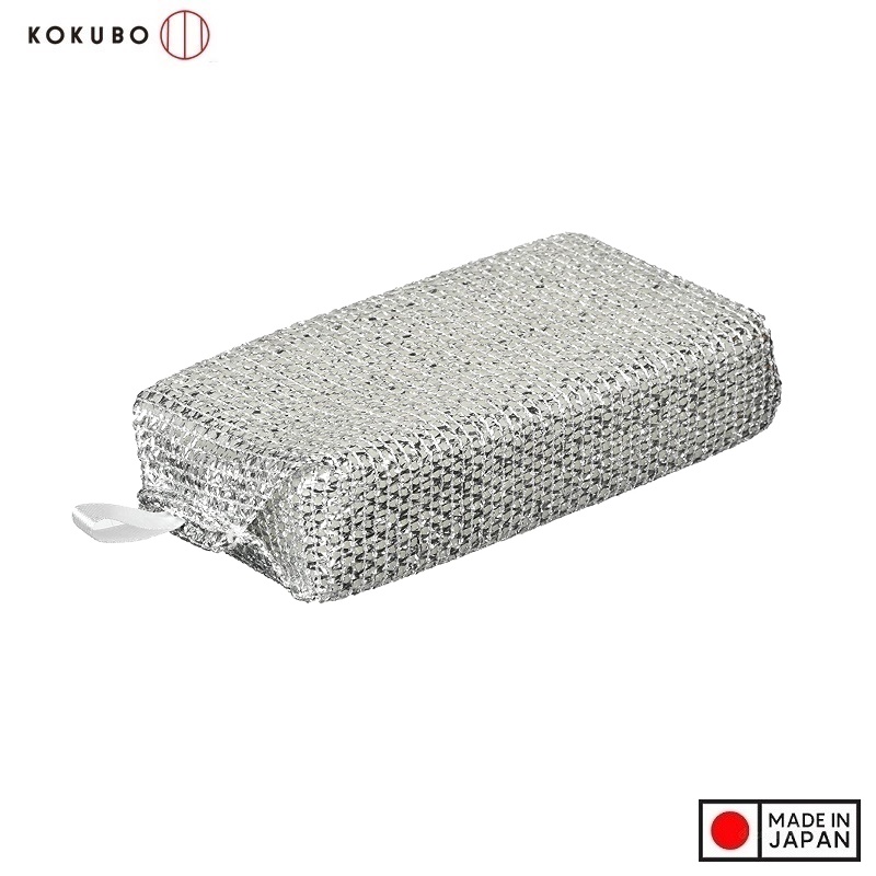 Set 03 miếng bọt biển màng nhôm ion bạc Ag+ Kokubo Aluminum Mesh Kitchen Sponges - Hàng nội địa Nhật Bản |#nhập khẩu chính hãng|