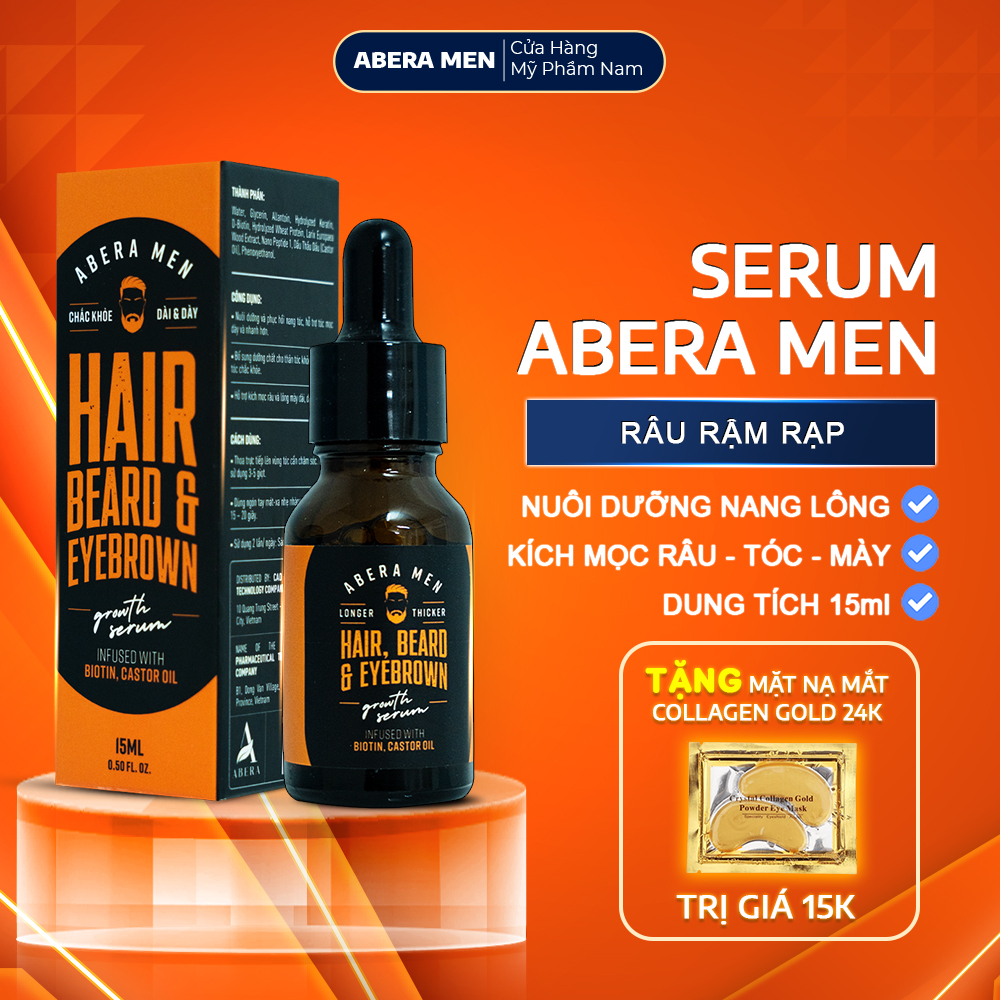 Serum Hỗ Trợ Mọc Râu - Mày - Tóc  Abera Men