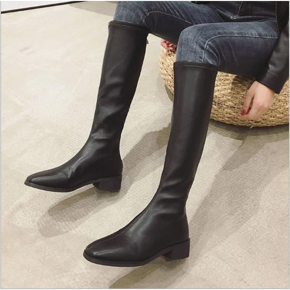 Boots đùi đế bệt 3cm Hàn Quốc săn sale B001