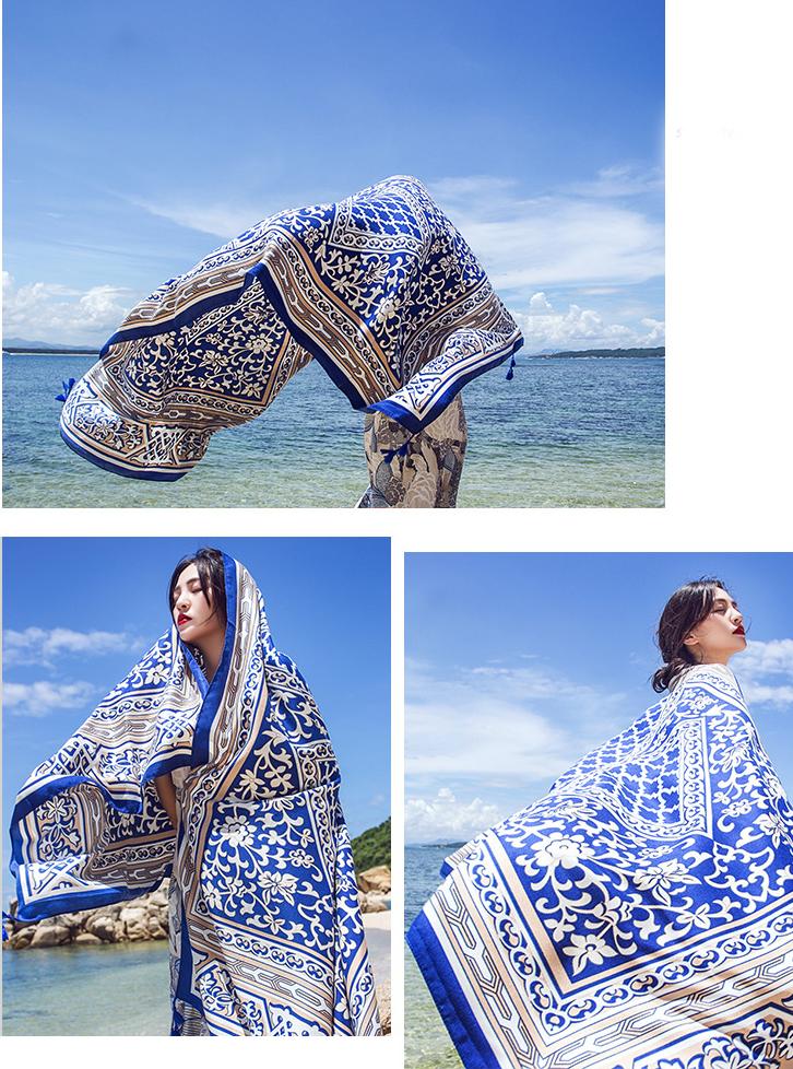 Khăn choàng thổ cẩm đi biển thời trang, chất đẹp, size 190 x 95cm | KC002