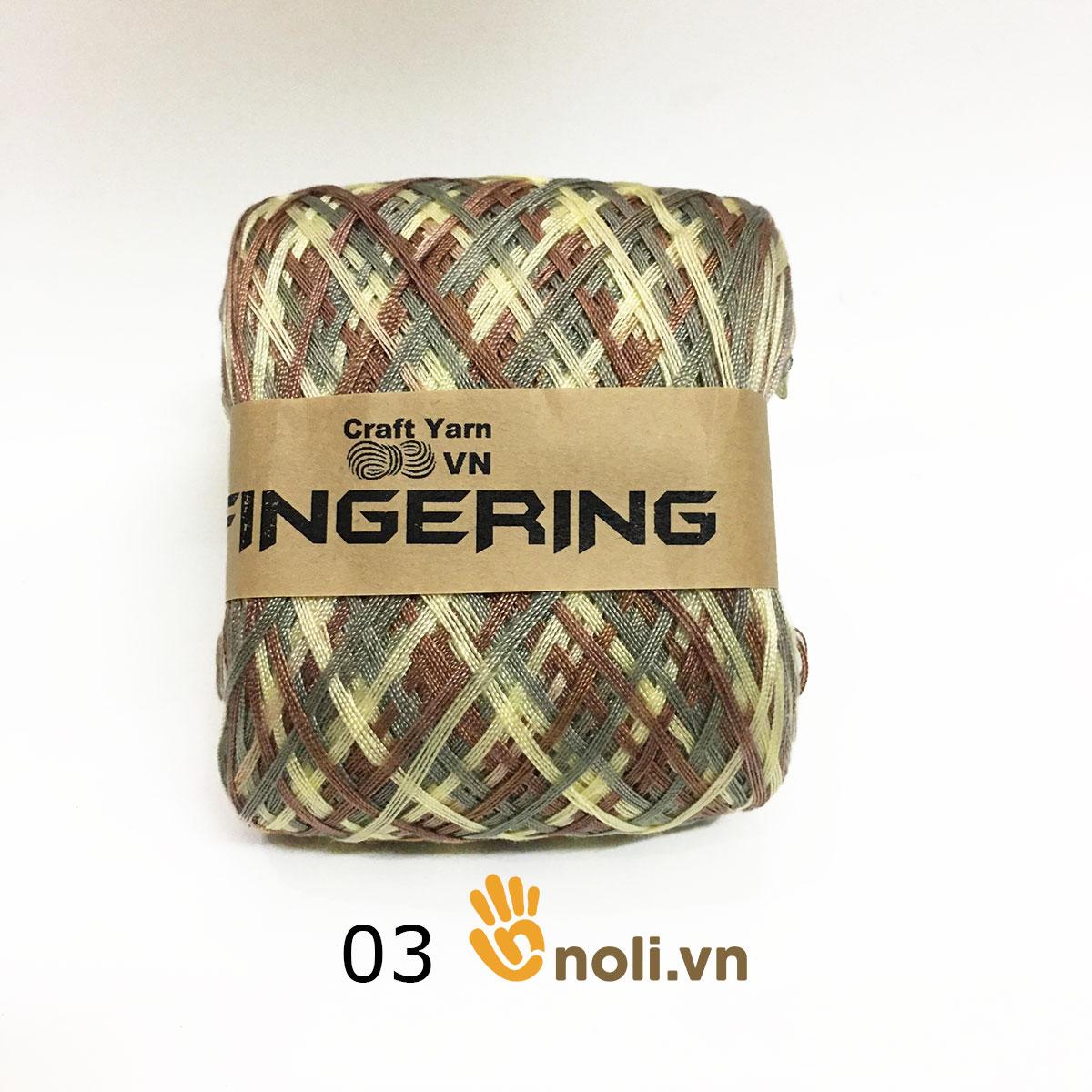 Sợi cotton bóng Fingering loang 100gr