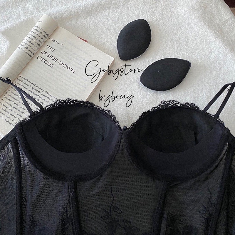 Áo lót bra corset có xương định hình- Áo ren hoa ngực phù hợp với mọi bầu ngực hàng Cao Cấp, có mút tháo dời