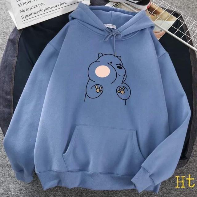 Áo Hoodie in hình Gấu phồng má, áo hoodie nỉ nhiều màu