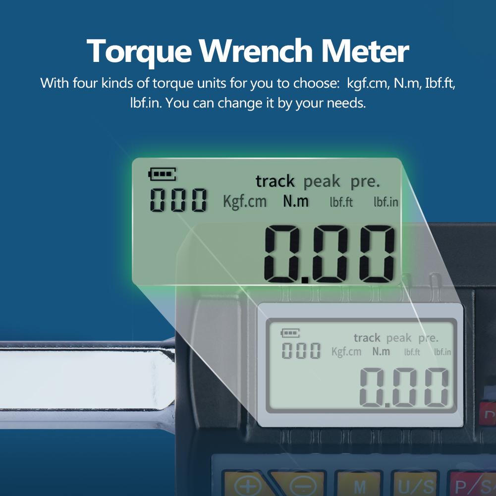 Adjustable LCD Display Screen 1/2 1/4 3/8inch Digital Torque Wrench Meter Professional Electronic Torque Meter Utility