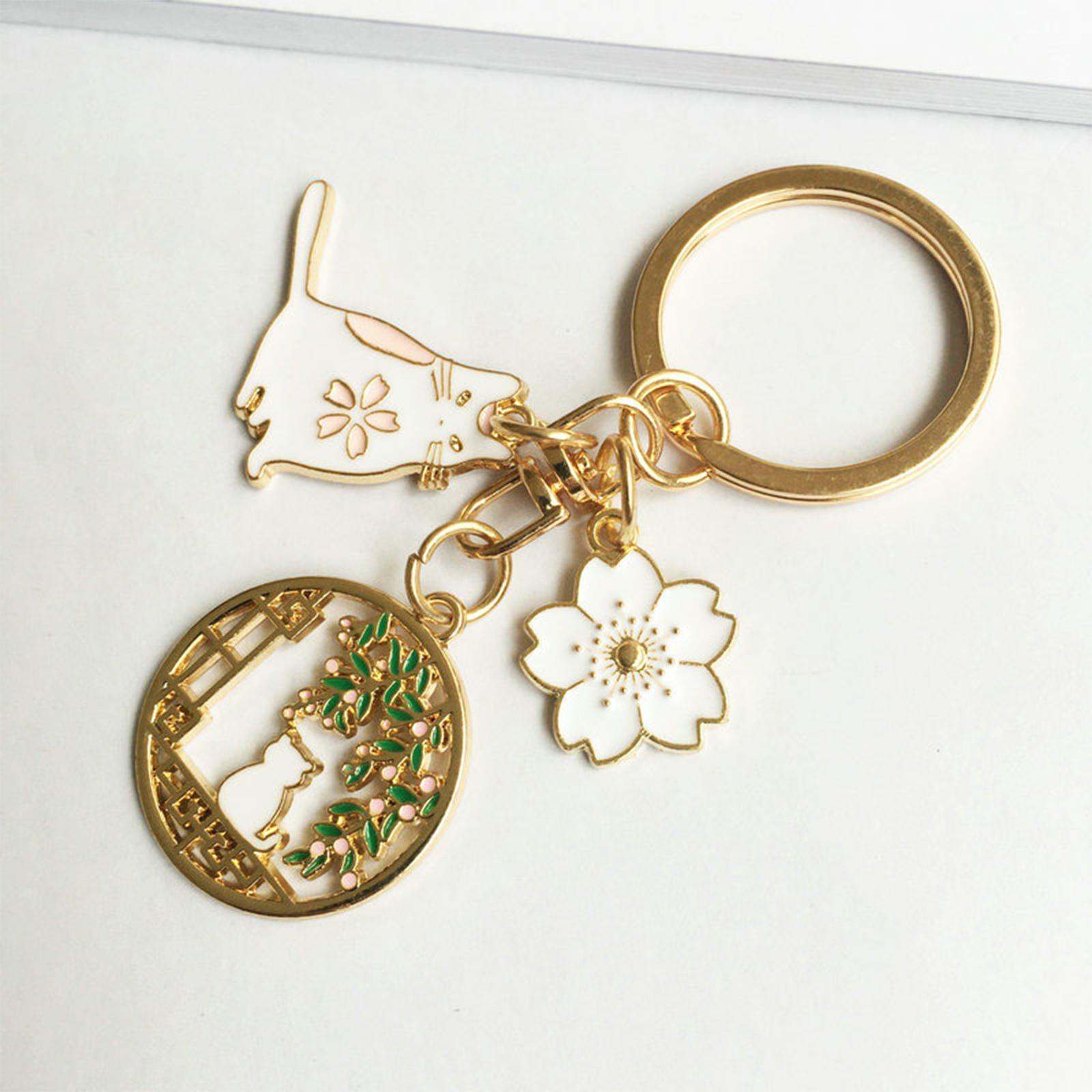 Cute Animal Keychain Flower Pendant Creative for Car key Purse Wallet