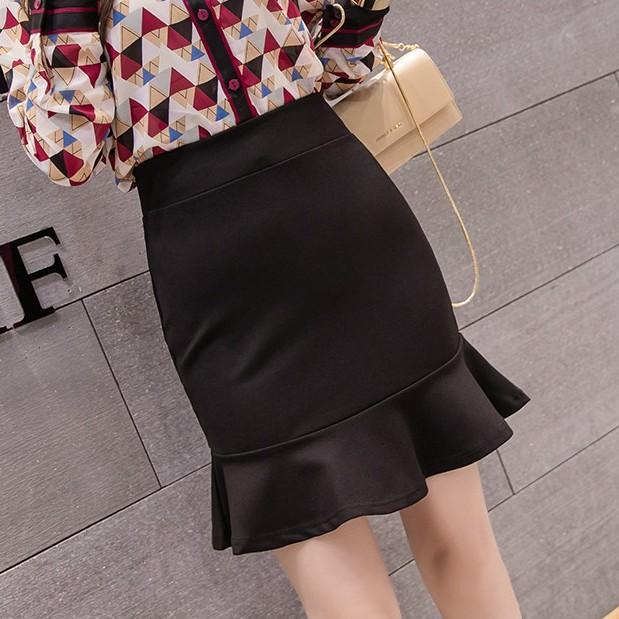 Chân váy công sở váy đuôi cá bigsize CRDCV37 màu đen dài 48cm