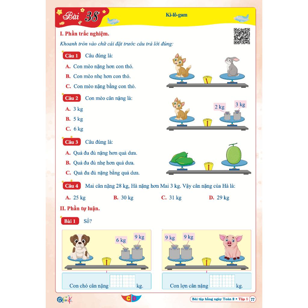 Bài Tập Hằng Ngày Toán Lớp 2 - Cánh Diều - Tập 1 (1 cuốn)