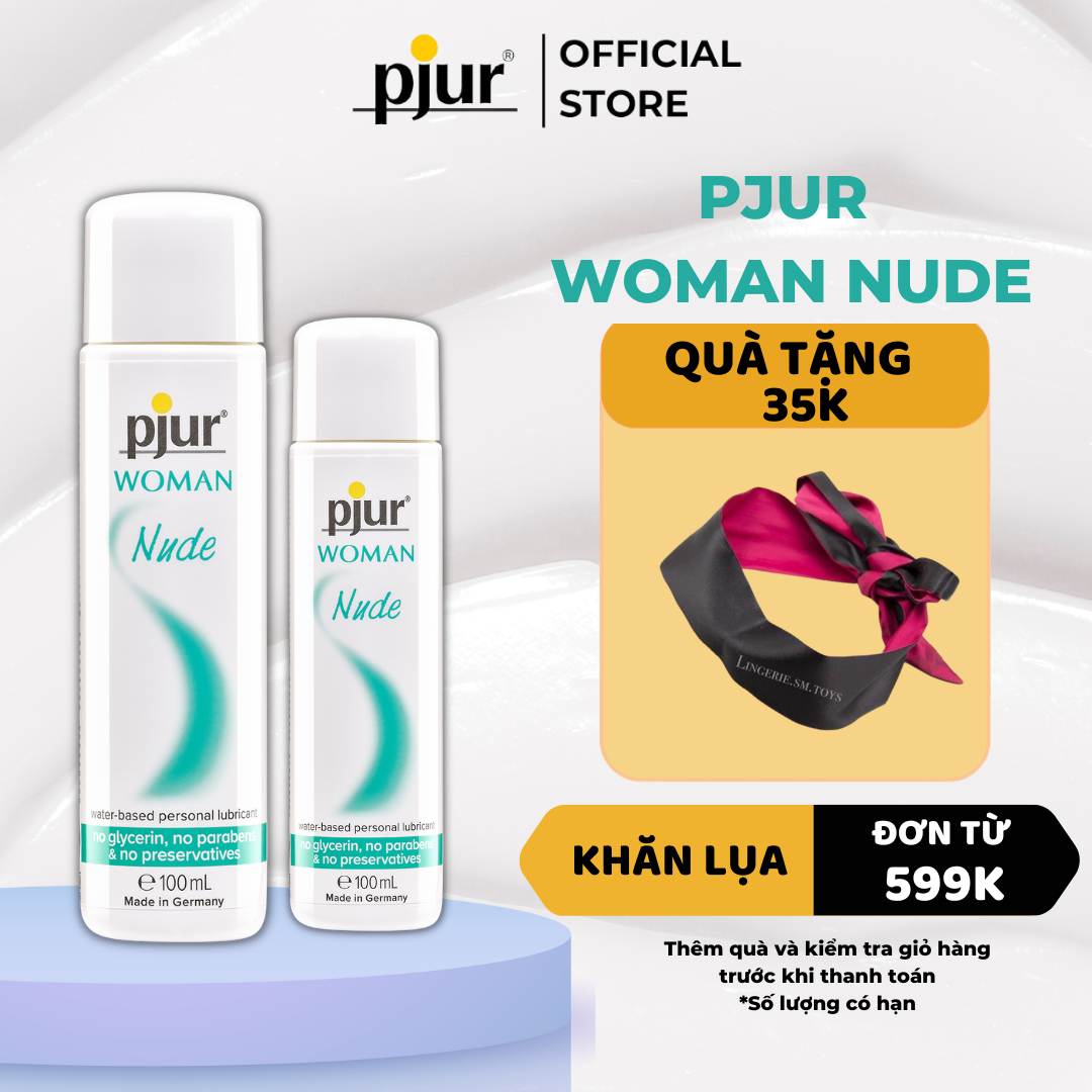 Gel bôi trơn gốc nước Pjur Woman Nude Chai 30ml dành cho da nhạy cảm an toàn lành tính giảm cảm giác khô rát khi quan hệ