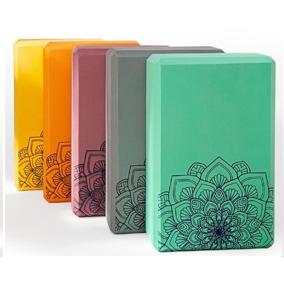 GẠCH TẬP YOGA IN HOA MANDALA -NHIỀU MÀU tặng kèm dây dù yoga