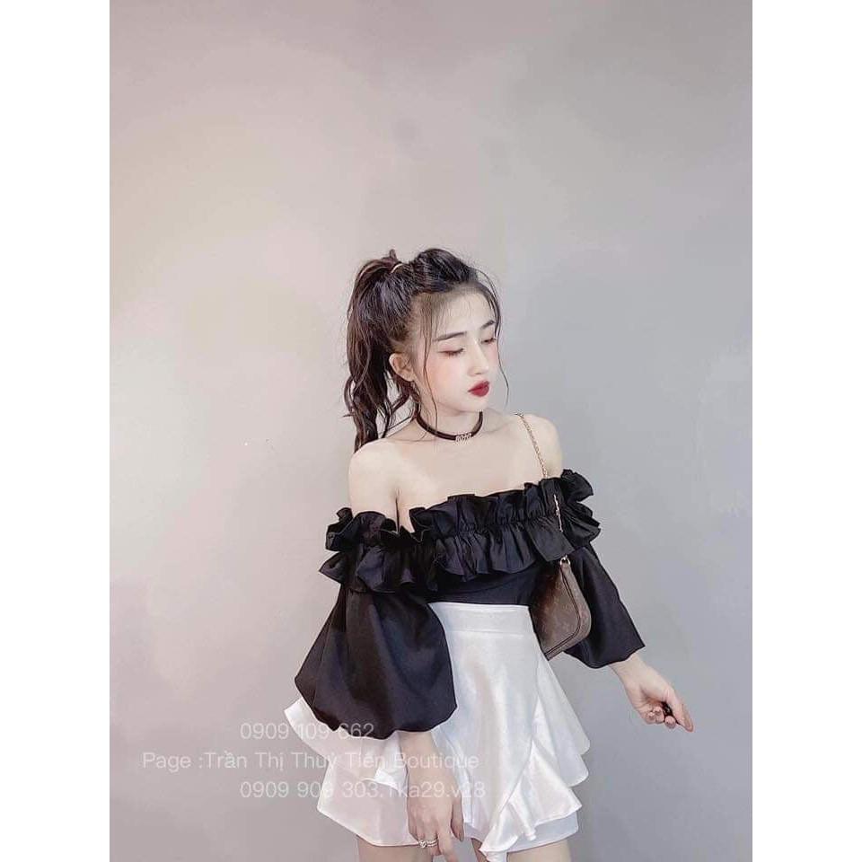 SET BỘ ĐỒ NỮ - SET ÁO TRỄ VAI TAY PHỒNG KÈM CHÂN VÁY THỜI TRANG