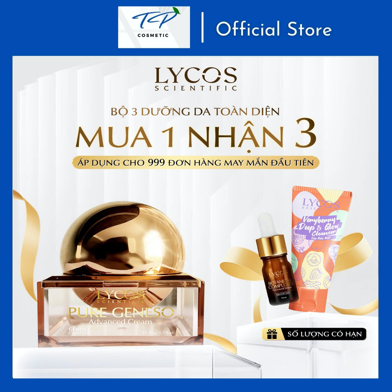 [MUA 1 ĐƯỢC 3] Kem Face Meso Tế Bào Gốc Pure Geneso Advanced Cream Lycos 20g: Sáng mịn, bật tone, giúp da căng mướt mịn màng ngay sau khi sử dụng