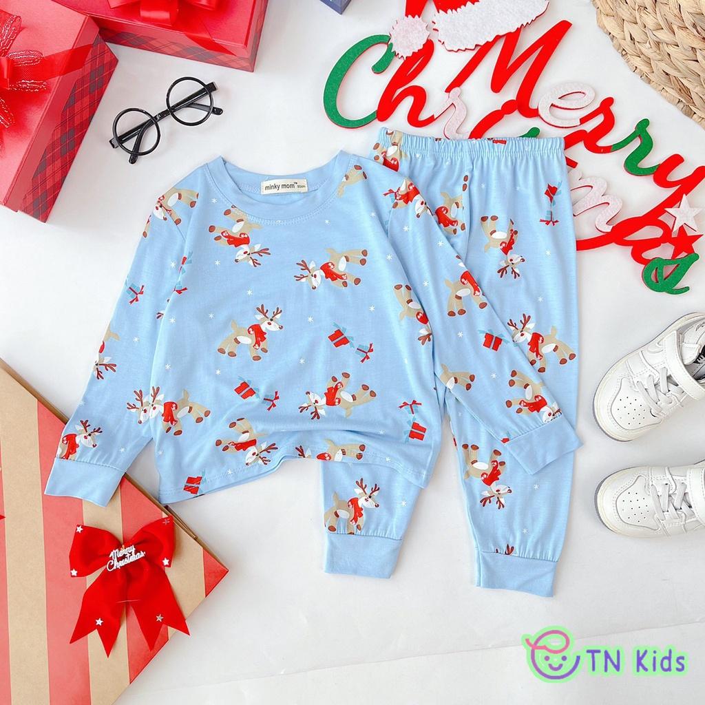 Bộ Dài Tay NOEL Thun Lạnh in hình Mềm Mịn Thoáng Mát Hàng Chuẩn Loại 1 MINKY MOM cho bé trai bé gái