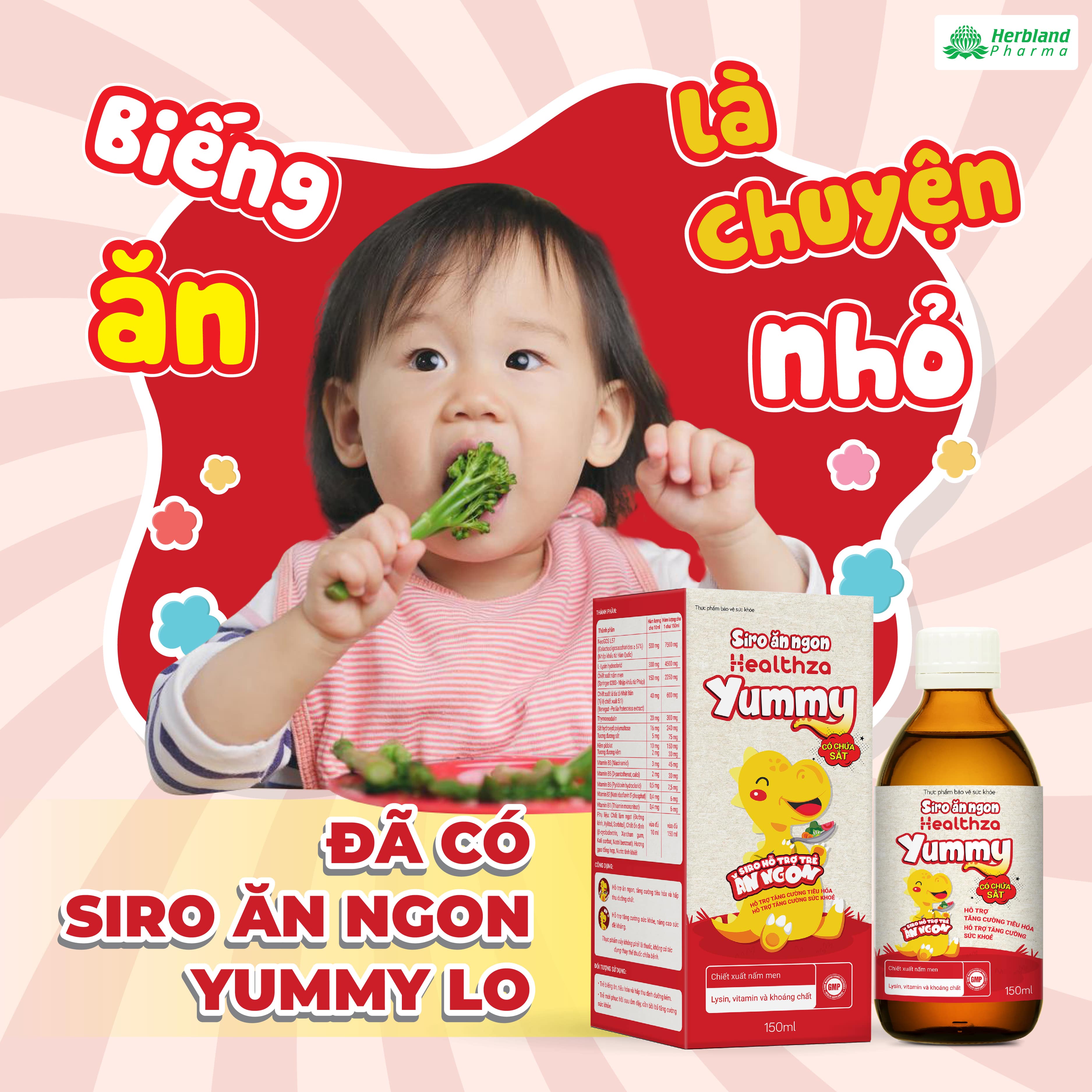 Siro YUMMY giúp bé ăn ngon, tăng cường hấp thu dưỡng chất hộp 1 lọ 150ml