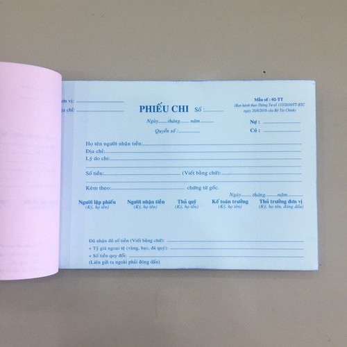 Combo 10 cuốn Phiếu chi 3 liên - 13 x 19cm