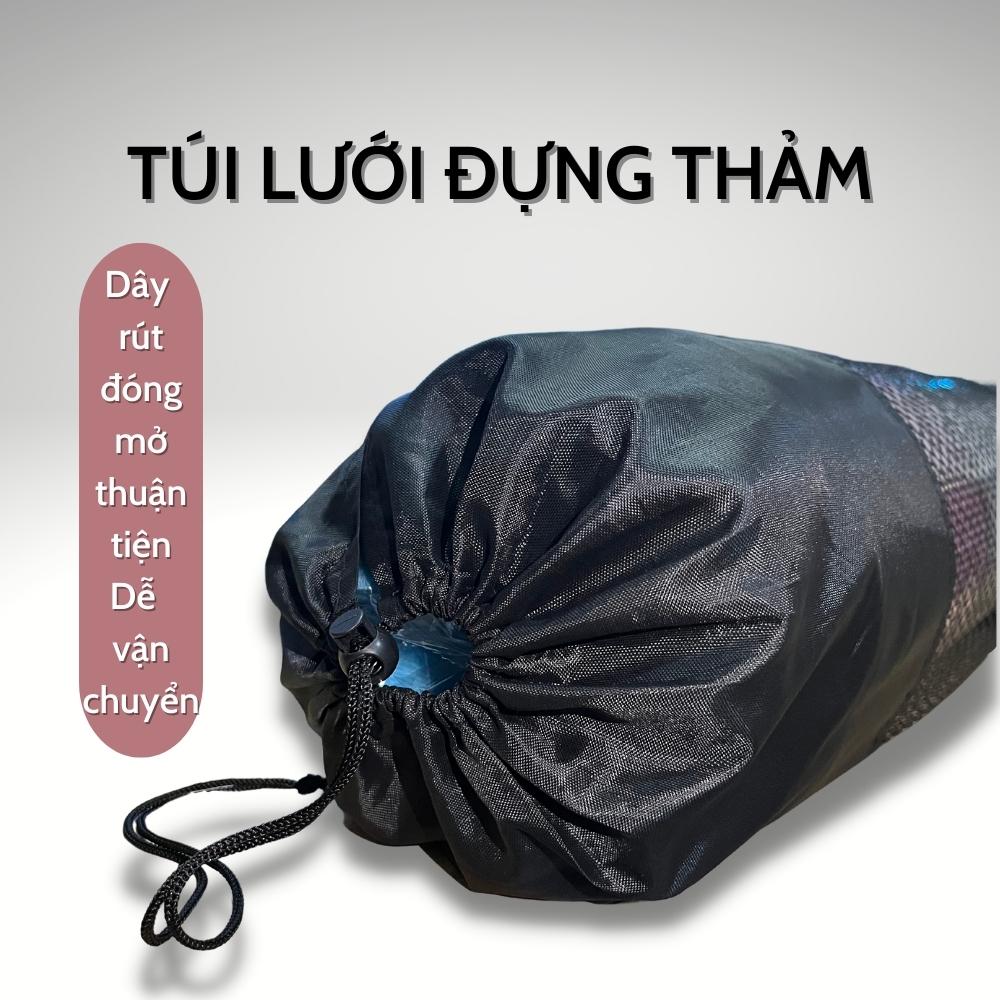 Thảm Tập Yoga, Tập Gym 8mm 2 Lớp Không Mùi + Túi Đựng Thảm + Dây Buộc Thảm Chính Hãng HUY BẠT - Giao Ngẫu Nhiên