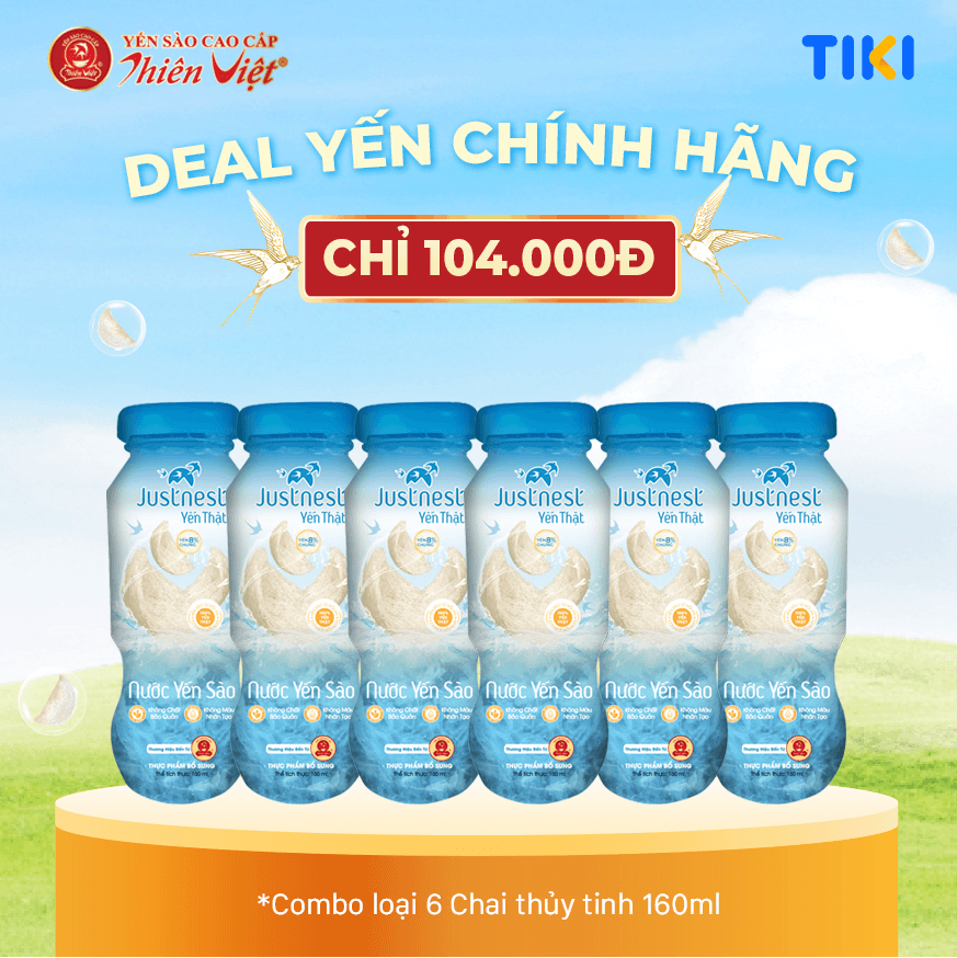 Lốc 6 chai Nước Yến Thật Justnest 8%