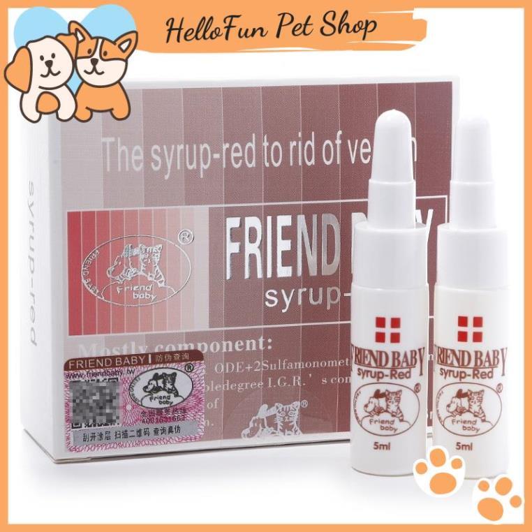 Siro uống chống giun sán cho chó mèo Friend Baby 5ml