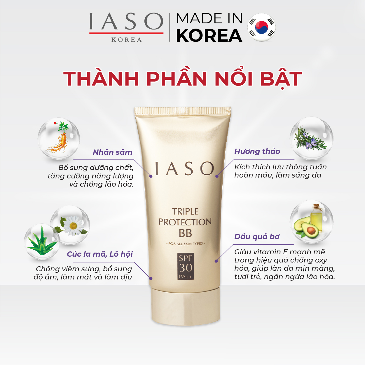 Kem Nền Trang Điểm IASO 3 Tác Dụng SPF30 PA++