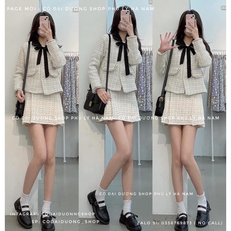 Set dạ cổ nơ 036