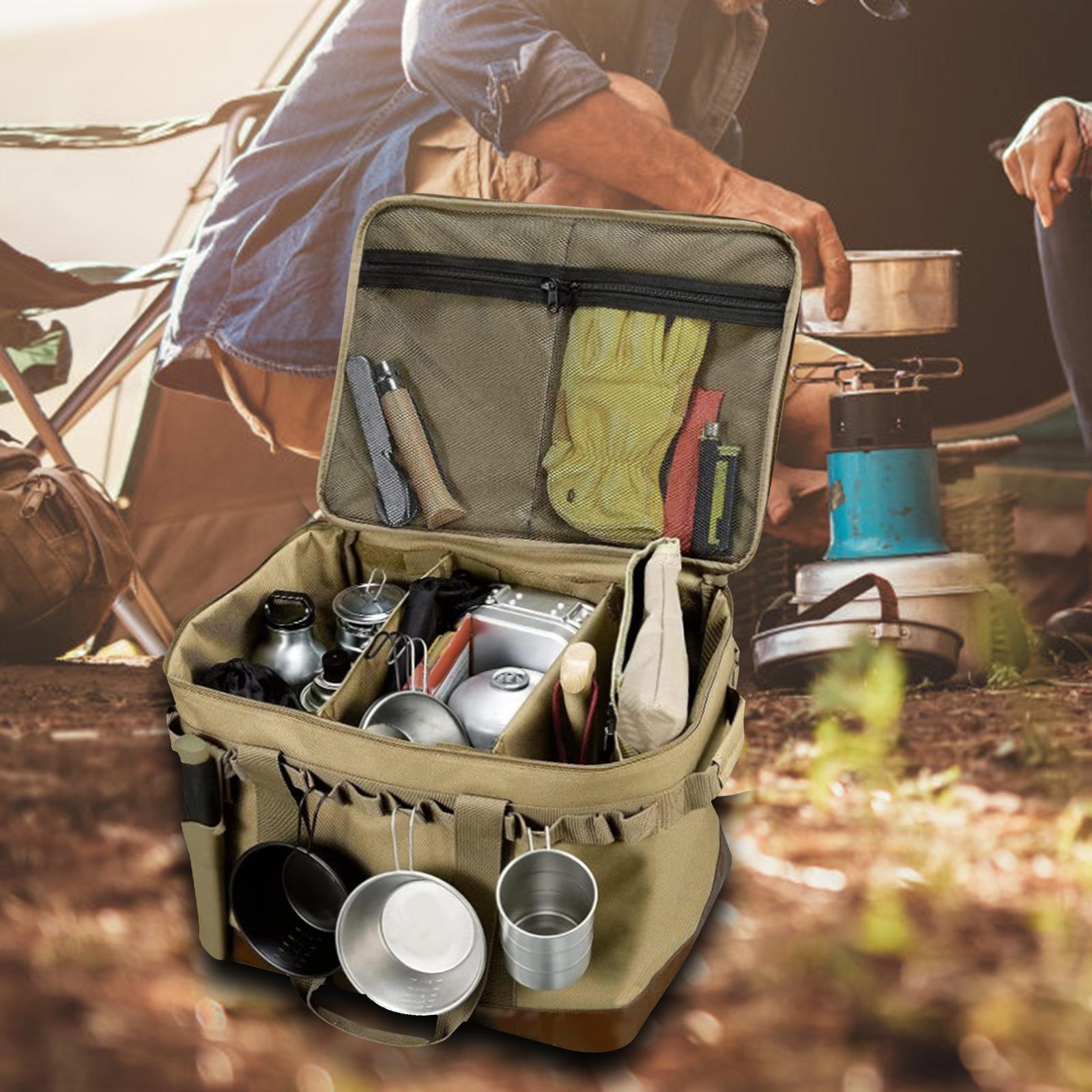 Camping Storage Bag Foldable Picnic Storage Tote with Zipper for Hiking