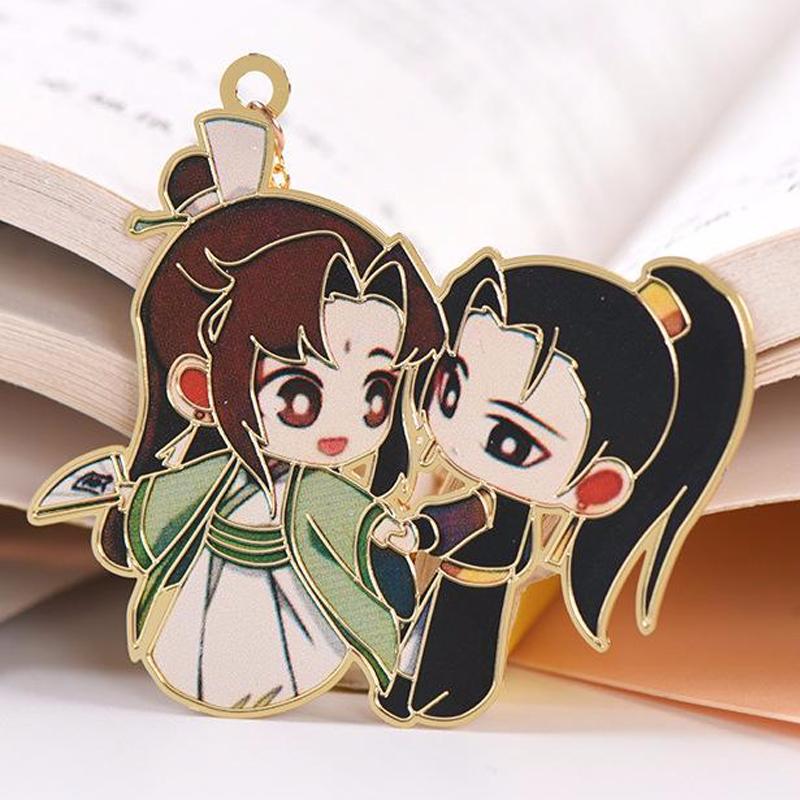 Bookmark kim loại mỏng THIÊN QUAN TỨ PHÚC MA ĐẠO TỔ SƯ HỆ THỐNG TỰ CỨU in màu anime chibi