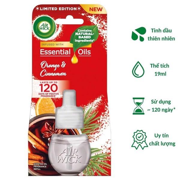 Chai tinh dầu cắm điện Air Wick Refill AWI2755 Orange &amp; Cinnamon 19ml (Hương cam, quế)