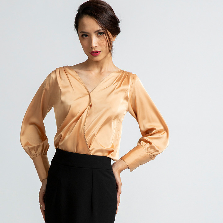 Áo Đắp Vạt Áo Kiểu Nữ Cao Cấp Thời trang thiết kế Hity TOP100