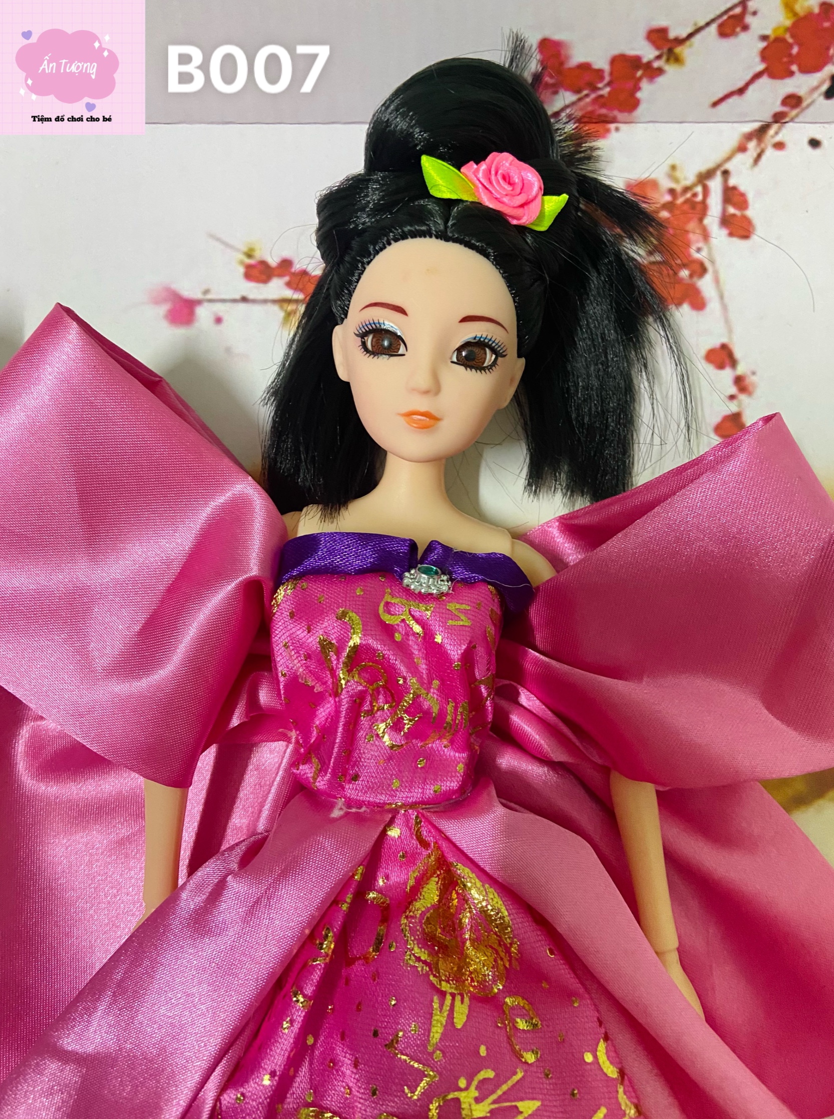 Đồ chơi bé gái - Đồ chơi búp bê- Hộp búp bê Barbie, búp bê BJD công chúa cổ trang váy hồng cao cấp