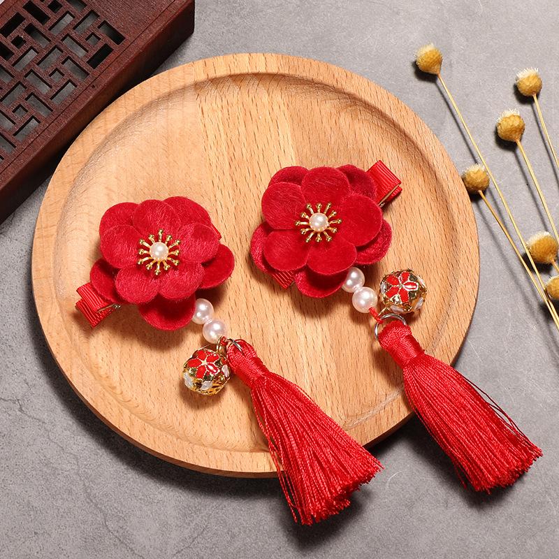 1 Bộ 2 Kẹp Tóc Kiểu Dáng Trung Hoa Cho Bé Gái