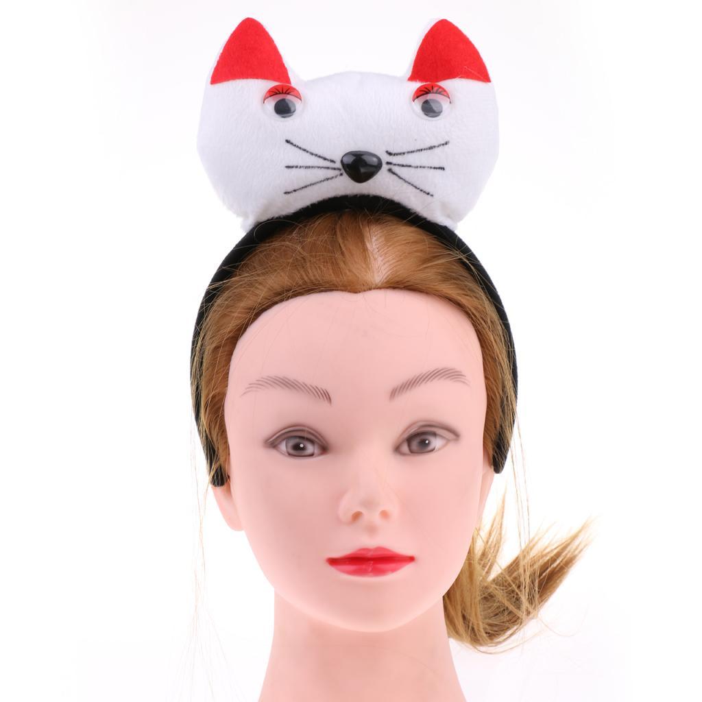 Christmas Animal Headband Bow Tail Kids Kit Set Costume Accessories - White, as described