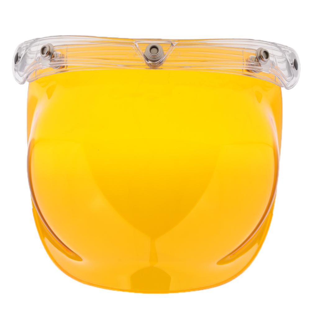 Universal Bubble 3-Snap Motorcycle Helmet Visor Flip Up Face Shield Lens Plain