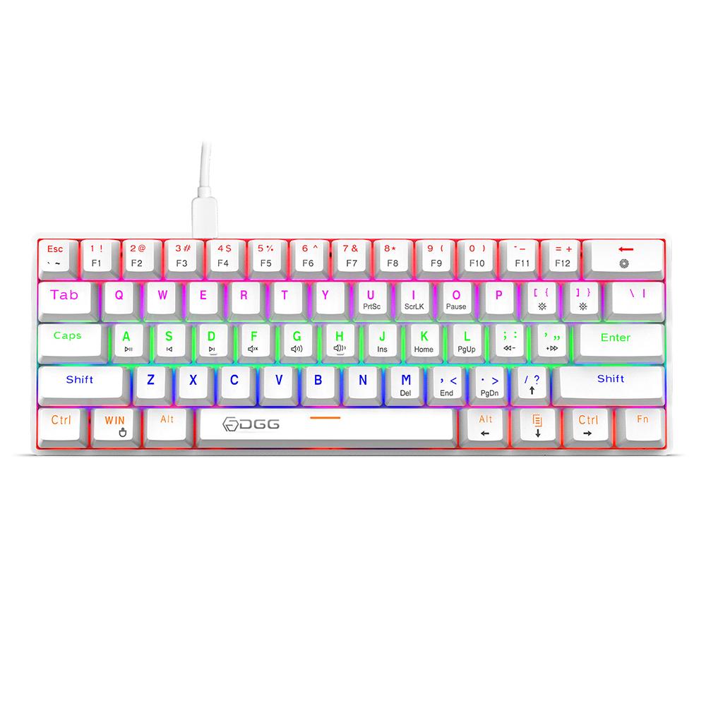HXSJ V900 61 Keys Wired Mechanical Keyboard Mixed Light Keyboard ABS 2-color Injection Keycap N-key Rollover Blue Switch