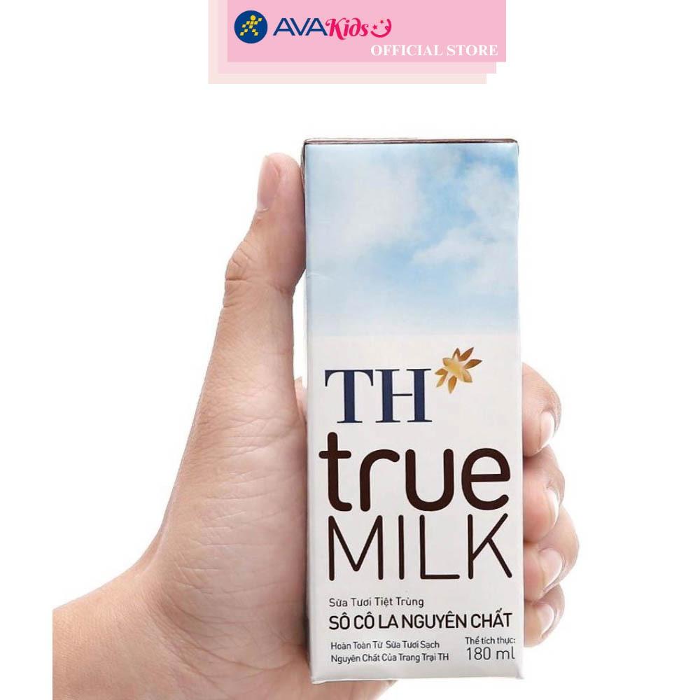 Lốc 4 hộp sữa tươi tiệt trùng TH true MILK có đường hương socola 180 ml (từ 1 tuổi)