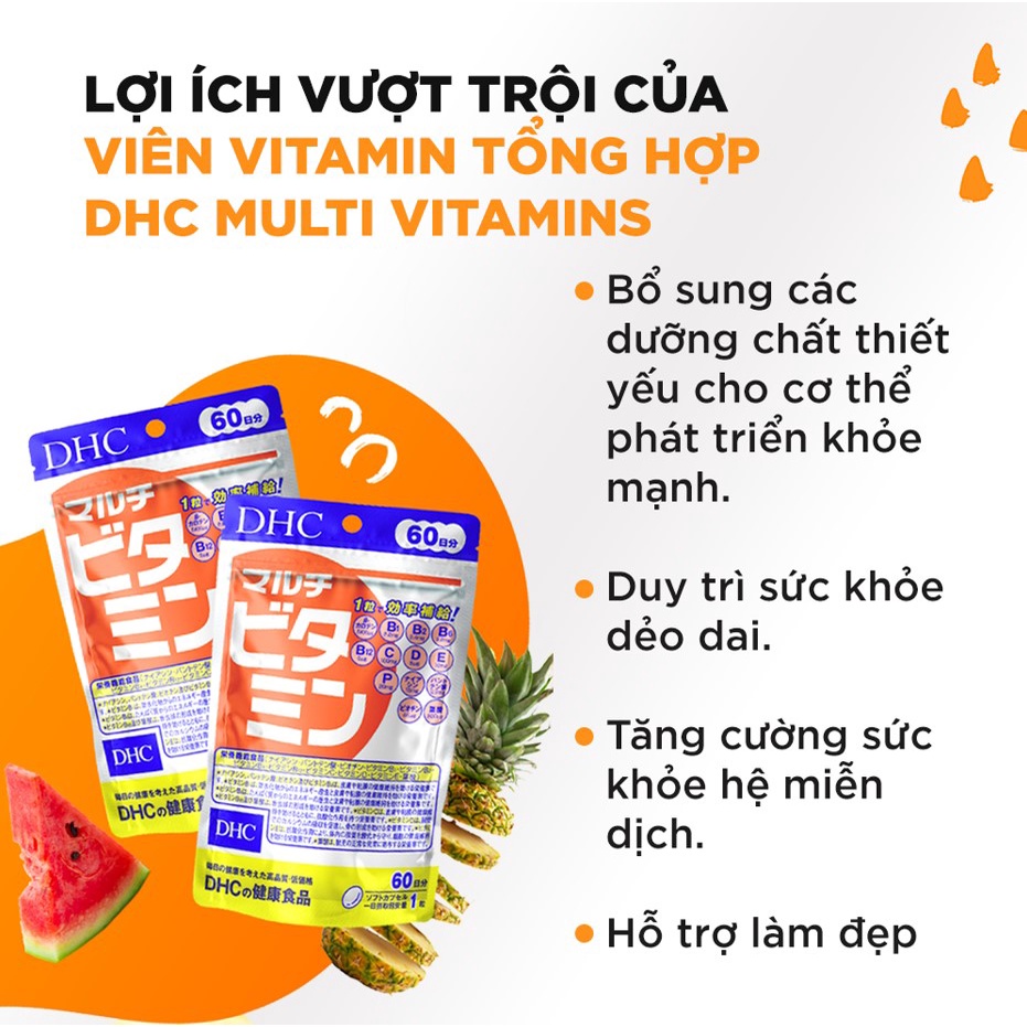 Vitamin Tổng hợp DHC Multi Vitamins Bổ sung 12 loại vitamin thiết yếu