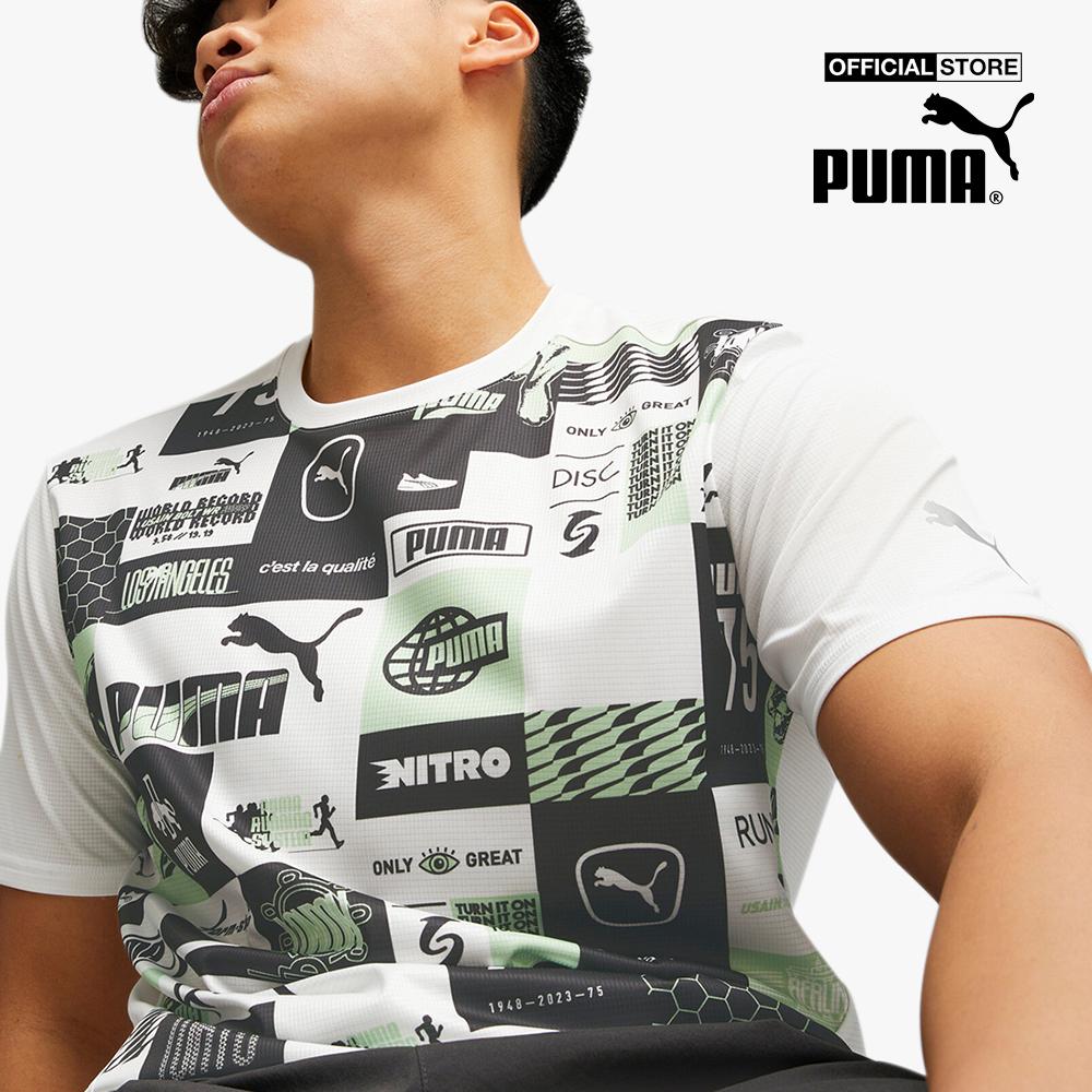 PUMA - Áo thun thể thao nam cổ tròn tay ngắn Run Favourite Printed 523393-0