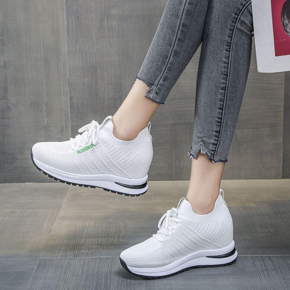 Giày Sneaker Nữ , Giày Thể Thao Đế Cao Bao Chất Trẻ Trung Năng Động Siêu Xinh