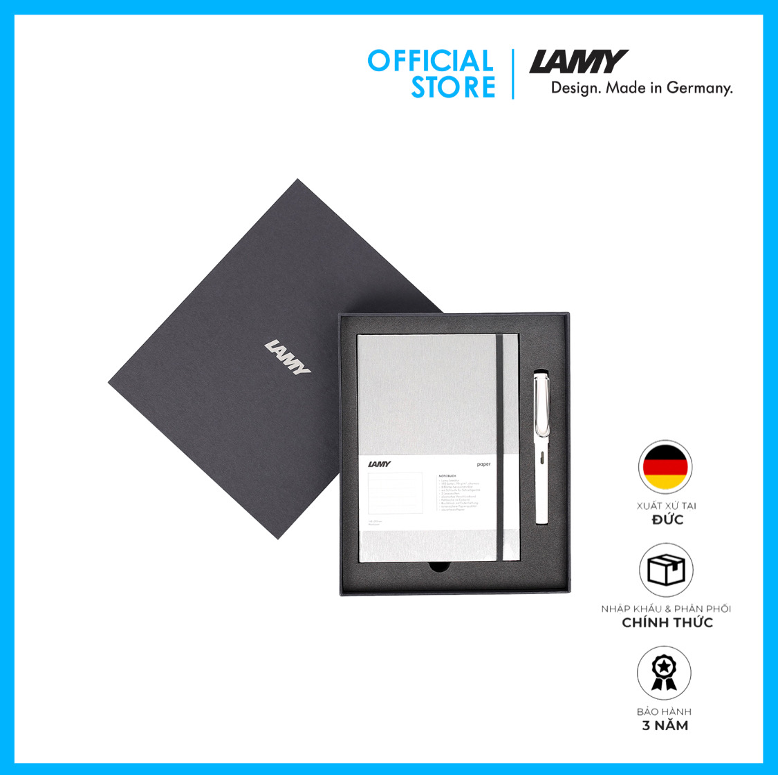 Gift Set Lamy Notebook A5 Softcover Grey+ Lamy Safari White - GSNSa0013