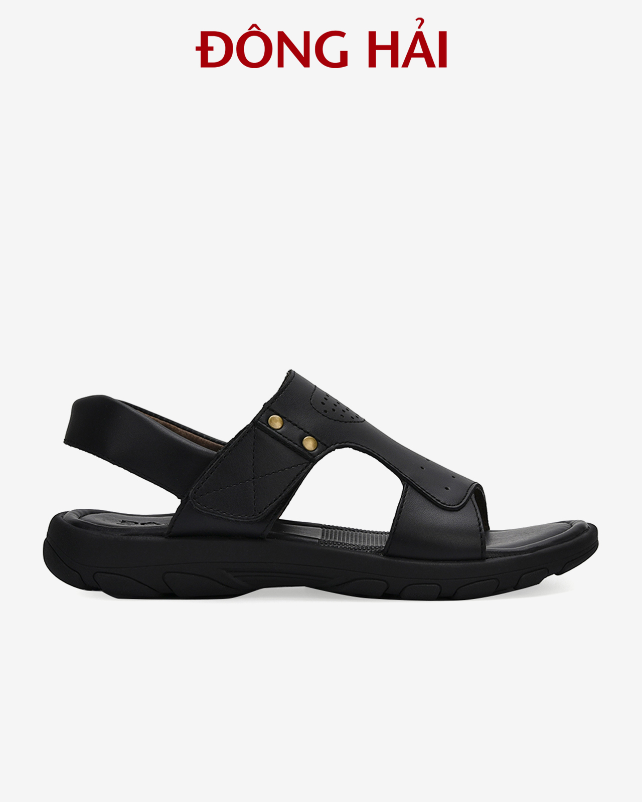 Sandal nam Đông Hải chất liệu da bò cao cấp quai ngang thiết kế dán tiện lợi đế cao 3cm mạnh mẽ nam tính - S3211