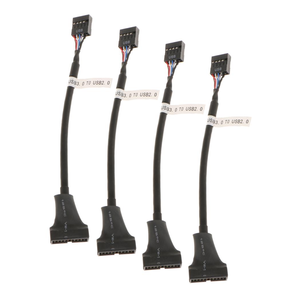 4x USB 3.0 20-pin Header Male To USB 2.0 9pin Female Adapter Converter Cable