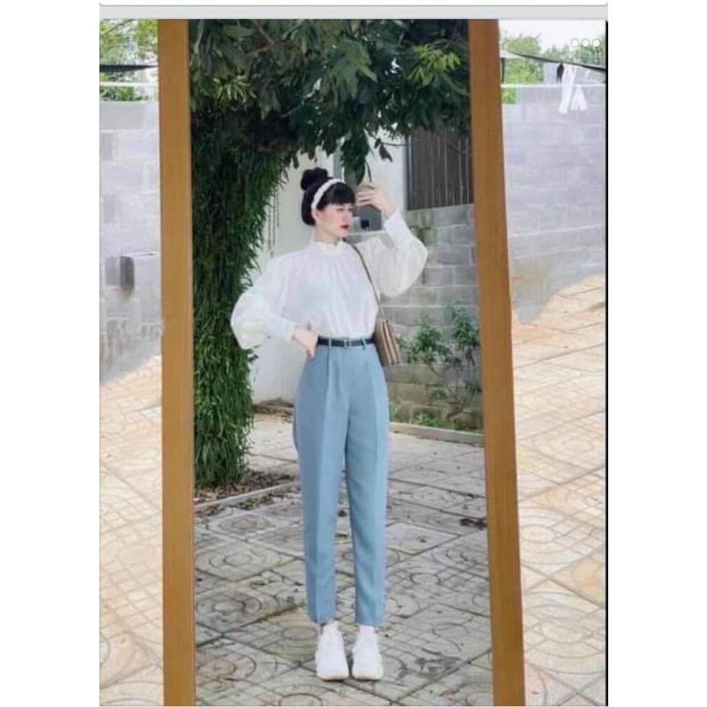 Quần baggy cạp cao siêu xinh thời trang Banamo Fashion 831