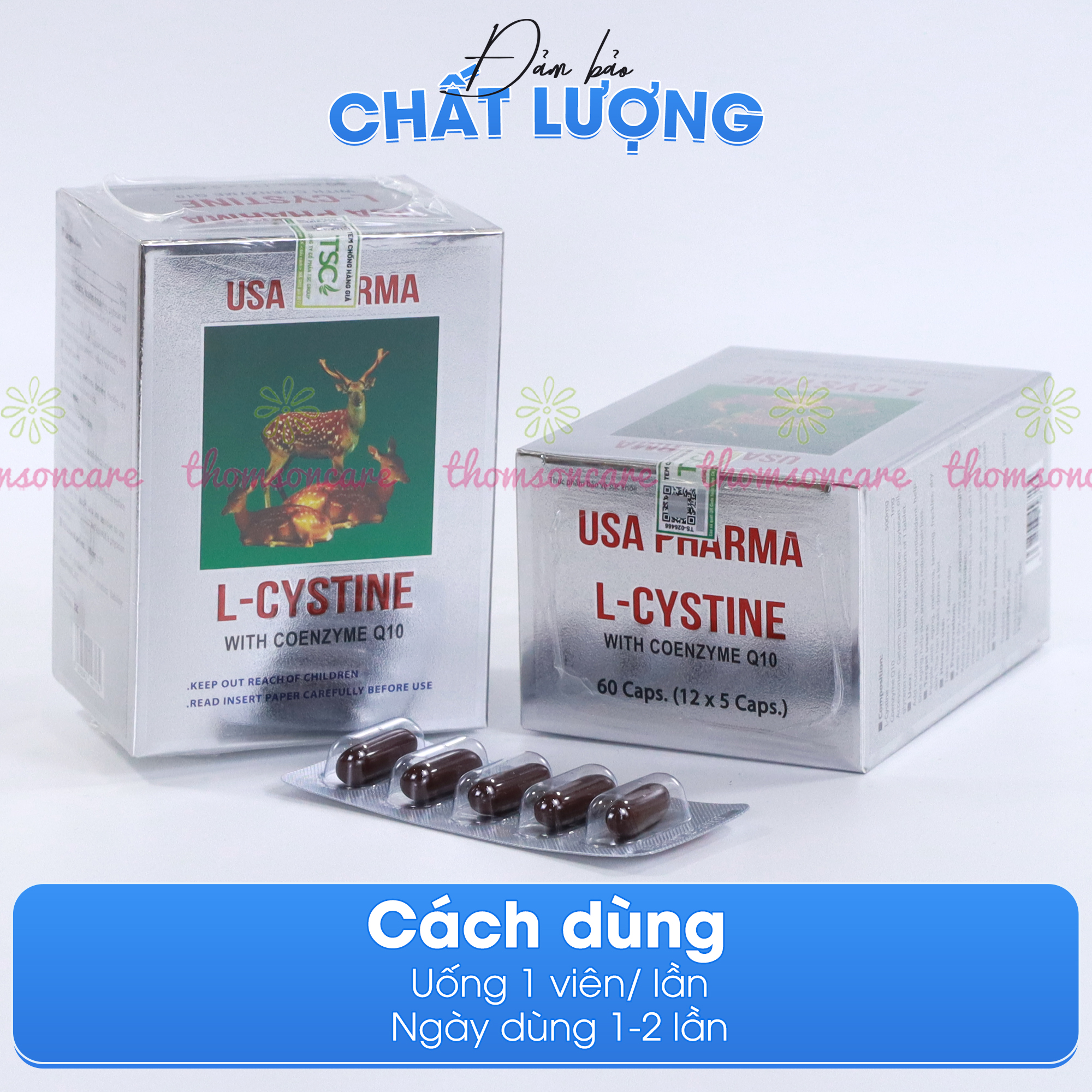 Combo Viên uống trắng da, tóc khỏe Lcystine 60v, DHC Vitamin C 60v, sữa rửa mặt Esunvy 50g giảm bã nhờn -Giúp tóc da trắng khỏe, chống lão hóa, chăm sóc phục hồi do mụn và loại bỏ vi khuẩn Thomsoncare
