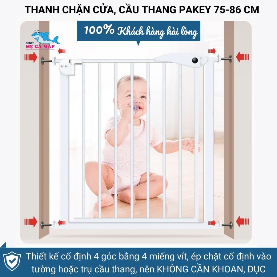 Chặn Cửa Chặn Cầu thang Pakey loại to, dày nặng, thanh chặn cửa cao 79cm bảo vệ bé an toàn