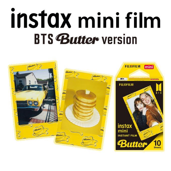 Film chụp ảnh lấy liền Fujifilm Instax Mini hộp 10 tấm - Viền BTS Butter - Hàng Chính Hãng